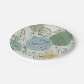 Tropische Muscheln am Strand Pappteller (Schrägansicht)