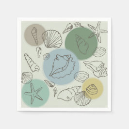 Tropische Muscheln am Strand Serviette