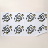 Tropische Muscheln am Strand Strandtuch (Vorderseite)