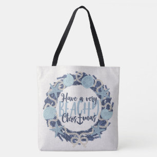 Tropische Muscheln an der Weihnachtsküste umkehrba Tasche