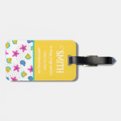 Tropische Muscheln, Farbblockkid Gepäckanhänger (Rückseite horizontal)