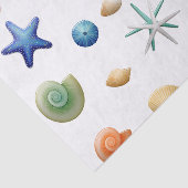 Tropische Muscheln farbiges Muster Seidenpapier (Ausschnitt)