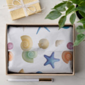 Tropische Muscheln farbiges Muster Seidenpapier (Geschenk)