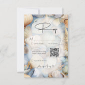 Tropische Muscheln Szene Moderne Hochzeitsstiftung RSVP Karte (Vorderseite)