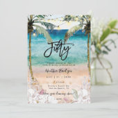 Tropische Muscheln zum 50. Geburtstag Einladung (Stehend Vorderseite)