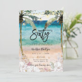 Tropische Muscheln zum 60. Geburtstag Einladung (Stehend Vorderseite)