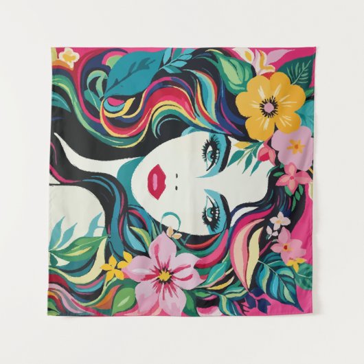 Tropische Muse Wandteppich (Vorderseite (Horizontal))