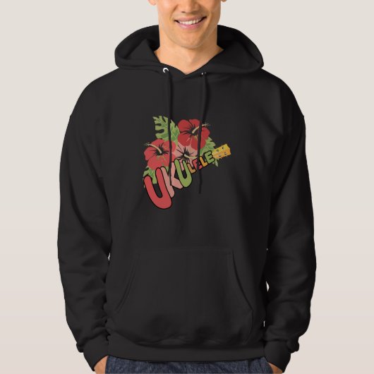 Tropische Musikgitarre Hawaiian Ukulele Hoodie (Vorderseite)