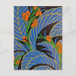 Tropische Nacht im Art Déco - Postkarte