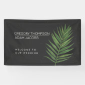 Tropische Nacht Moderne Minimalistische Hochzeit W Banner (Horizontal)