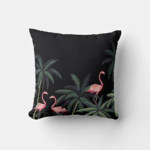 Tropische Nacht Vintage wilde Vögel Flamingo, Palm Kissen