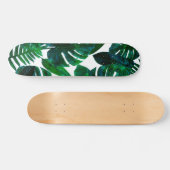 Tropische Natur Monstera Aquarellmalerei, Bota Skateboard (Horizontal)