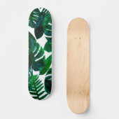 Tropische Natur Monstera Aquarellmalerei, Bota Skateboard (Vorderseite)