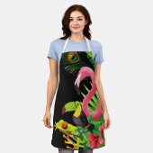 Tropische Natur Thema bunte Tiere Schürze (Getragen)