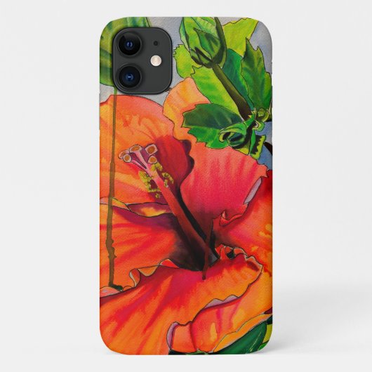 Tropische Neon Hibiskus Blume Case-Mate iPhone Hülle (Rückseite)
