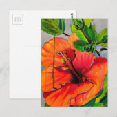 Tropische Neon Hibiskus Blume Postkarte (Vorne/Hinten)