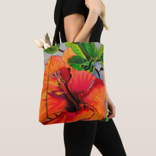 Tropische Neon Hibiskus Blume Tasche