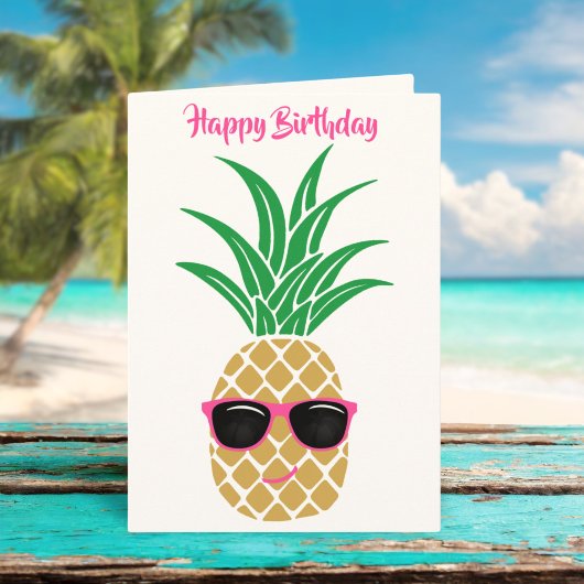 Tropische Niedliche Ananas-Sonnenbrille Geburtstag Karte