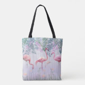 Tropische Niedliche Familie rosa Flamingos Tasche (Rückseite)