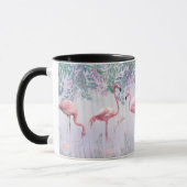 Tropische Niedliche Familie rosa Flamingos Tasse (Links)