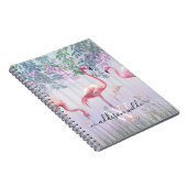 Tropische Niedliche Familie rosa Flamingos Wasserf Notizblock (Rechte Seite)