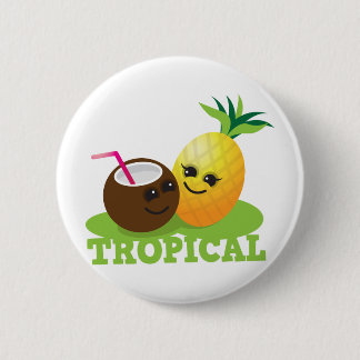 TROPISCHE niedliche Kawaii Kokosnuss und Ananas Button