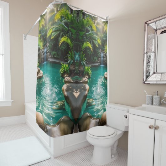 Tropische Oase Escape - lebendig Duschvorhang (Beispiel)