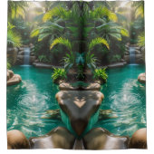 Tropische Oase Escape - lebendig Duschvorhang (Vorderseite)