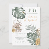 Tropische Oase Moderne Palmblattdrähte Einladung (Vorderseite)