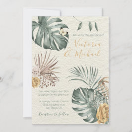 Tropische Oase Moderne Palmblattdrähte Einladung