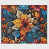 Tropische Oase: üppige Blätter und Hibiskus Geschenkpapier (Flach)