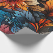 Tropische Oase: üppige Blätter und Hibiskus Geschenkpapier (Ecke)