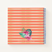 Tropische Oase Wasserfarbenpalme & Hibiskus Notizblock (Rückseite)