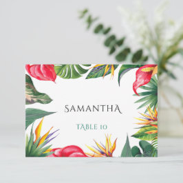 Tropische Oasen-Blume Hochzeitskarte Dankeskarte
