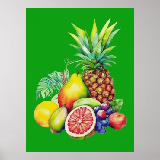 Tropische Obstcollage Poster (Vorne)