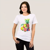 Tropische Obstcollage Tri-Blend Shirt (Vorderseite voll)