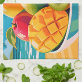 Tropische Obstschale Illustration Geschirrtuch (Gefaltet)