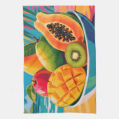 Tropische Obstschale Illustration Geschirrtuch (Vertikal)