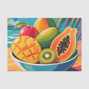 Tropische Obstschale Illustration Seidenpapier