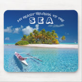 Tropische Ocean Beach Typografie Mousepad (Vorne)