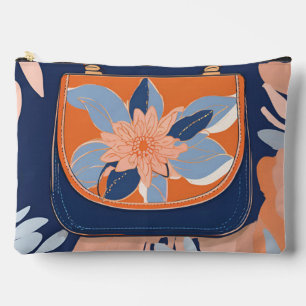 Tropische Orange-Blau-Kunst Zubehörtasche