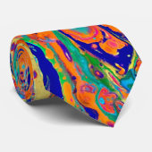 Tropische Orange Fluid-Nackenbindung Krawatte (Gerollt)