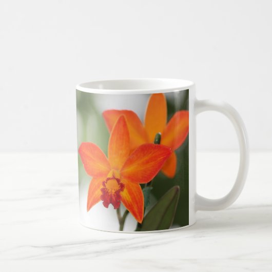 Tropische Orange Orchid-Tasse Kaffeetasse (Rechts)