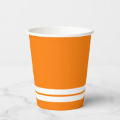 Tropische Orange Twin White Bottom Racing Streifen Pappbecher (Rückseite)