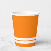 Tropische Orange Twin White Bottom Racing Streifen Pappbecher (Vorderseite)
