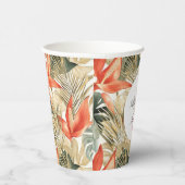 Tropische Orangen-Anthurium-Hochzeit Pappbecher (Rechts)