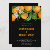 Tropische Orangen-Orangen-Hochzeit Einladung (Vorne/Hinten)