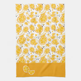 Tropische Orangenscheiben Wedges Zitrusfrüchte Geschirrtuch
