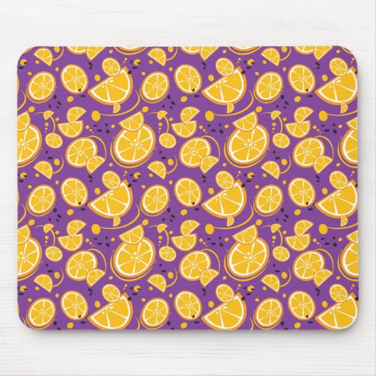 Tropische Orangenscheiben Wedges Zitrusfrüchte Mousepad (Vorne)