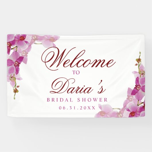 Tropische Orchid-Foto-Drop-Tapestry Banner (Horizontal)